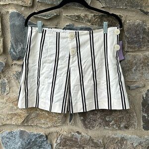 NWT Stella Women's Size 8 Beige Striped Origami Shorts Button Closure